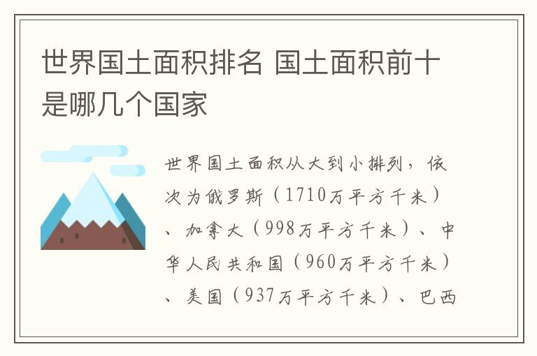 探秘世界国土面积排行榜哪个国家占地最大加入四川旅游让你的心灵飞扬